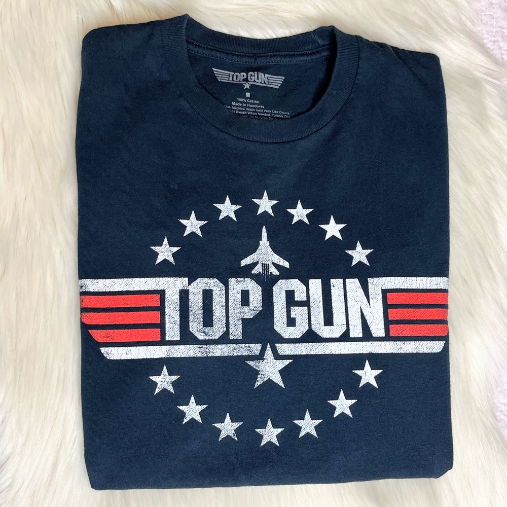 Top Gun Navy Blue Short Sleeve Graphic Cotton T-Shirt Men’s size Medium
